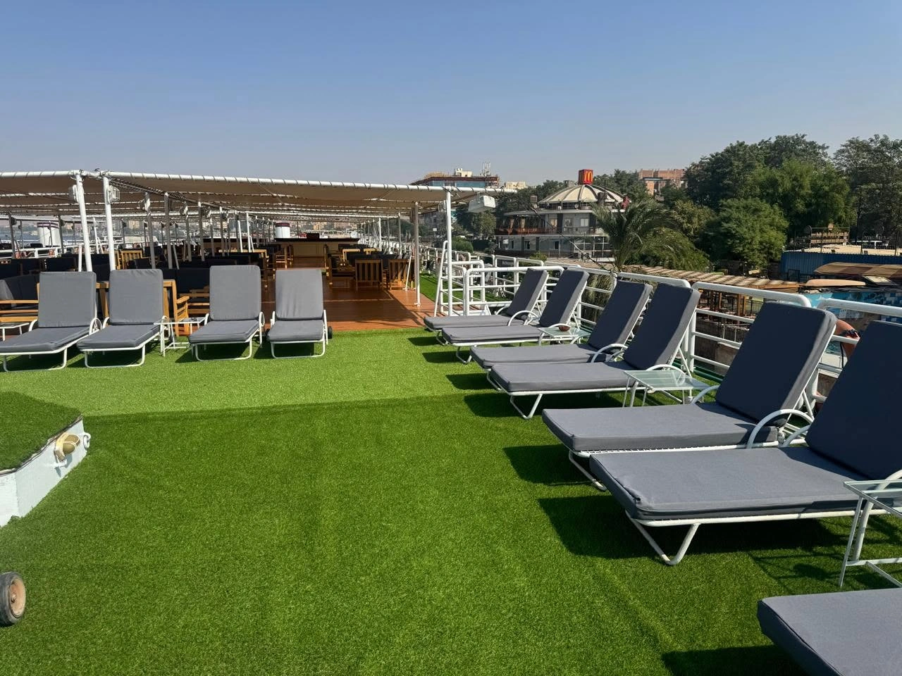 Sun deck of the MS Sultan Hassan Nile Cruise Nile cruise
